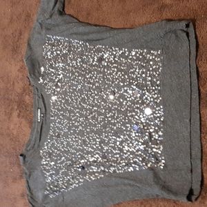 Sparkly grey cotton top